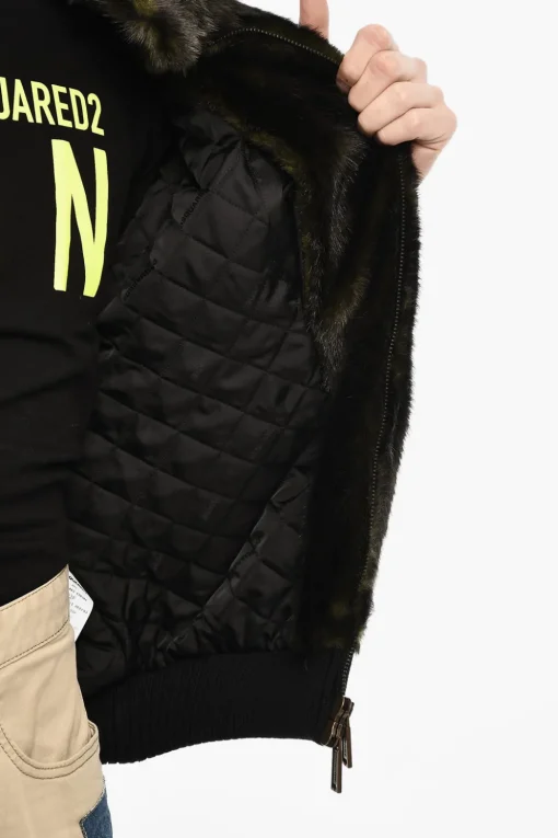 Discount Bomber In Pelliccia Vegana Con Logo In Ecopelle Uomo Giubbotti