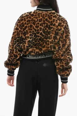 Clearance Bomber in Shearling con Motivo Animalier Donna Giubbotti
