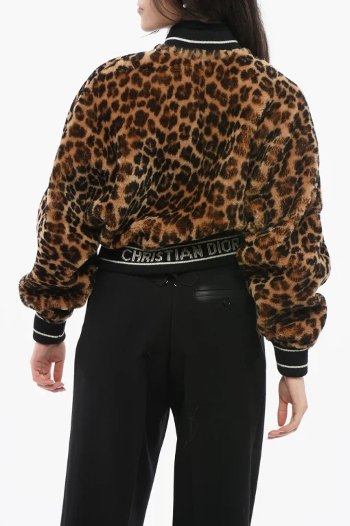 Clearance Bomber in Shearling con Motivo Animalier Donna Giubbotti