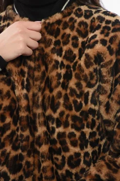 Clearance Bomber in Shearling con Motivo Animalier Donna Giubbotti