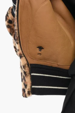 Clearance Bomber in Shearling con Motivo Animalier Donna Giubbotti