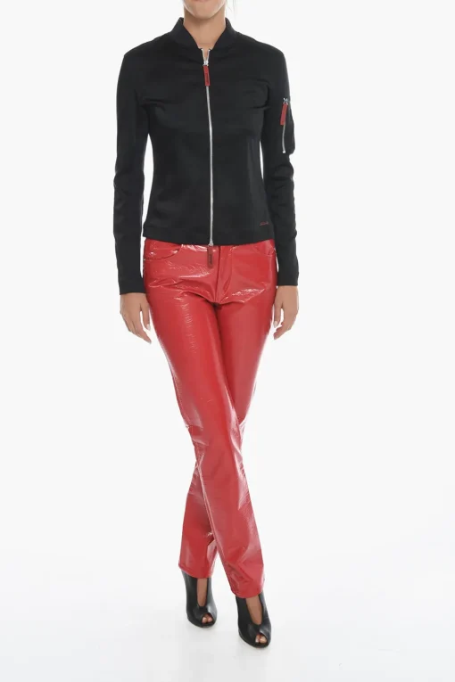 Clearance Bomber T-OPUNTIA in Raso con Dettagli a Contrasto e Tasca sulla Manica Donna Giubbotti