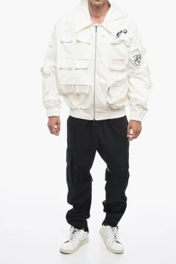 Bomber Utility con Cappuccio Removibile></noscript>Off-White Discount