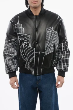 Bomber Varsitty SKYLINE In Pelle>Off-White Fashion