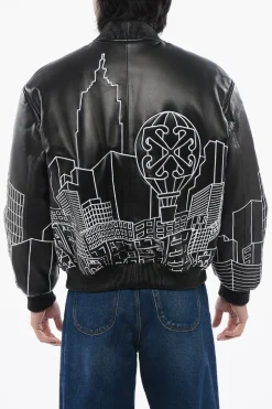 Bomber Varsitty SKYLINE In Pelle>Off-White Fashion