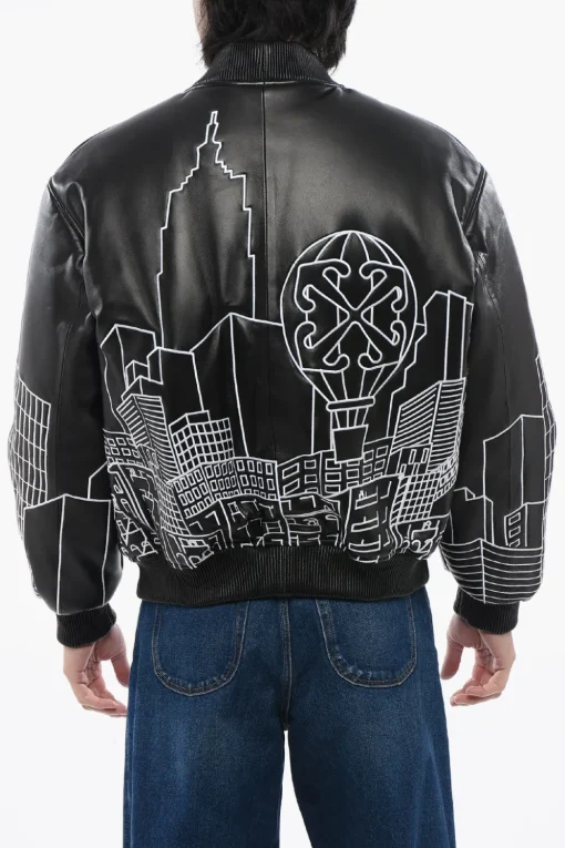 Bomber Varsitty SKYLINE In Pelle>Off-White Fashion