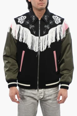 Bomber WESTERN Ricamato on Frange>Dsquared2 Clearance