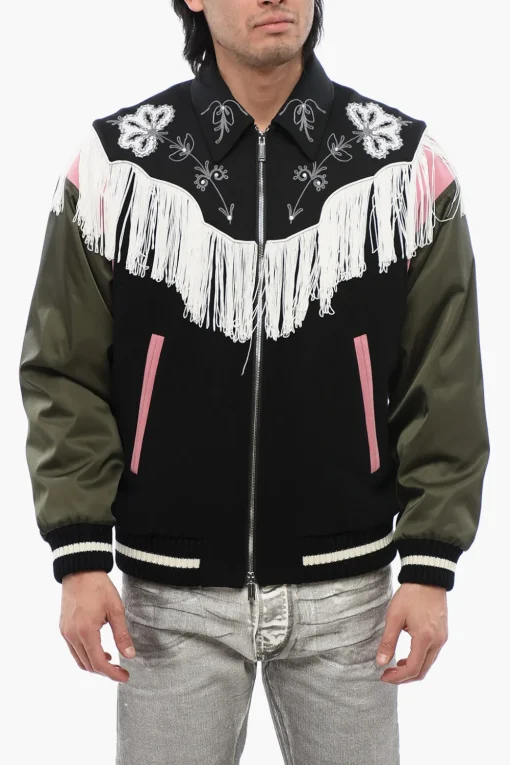 Bomber WESTERN Ricamato on Frange>Dsquared2 Clearance