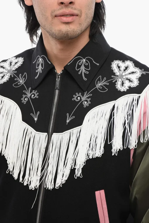 Bomber WESTERN Ricamato on Frange>Dsquared2 Clearance