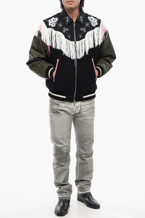 Bomber WESTERN Ricamato on Frange>Dsquared2 Clearance
