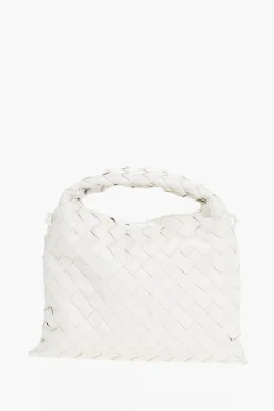 Outlet Borsa a Mano in Pelle Intrecciata con Tracolla Removibile Donna Borse A Spalla