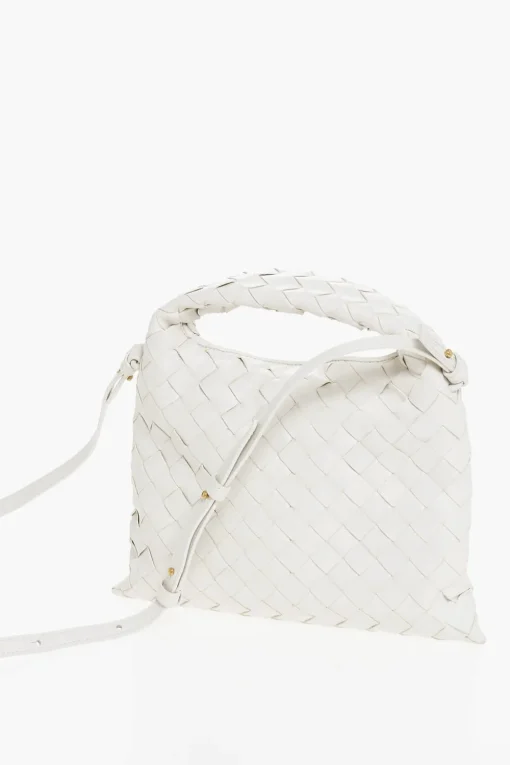 Outlet Borsa a Mano in Pelle Intrecciata con Tracolla Removibile Donna Borse A Spalla