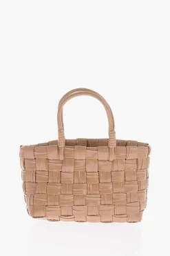 Outlet Borsa a Mano Lucida con Design Intrecciato Donna Borse A Mano
