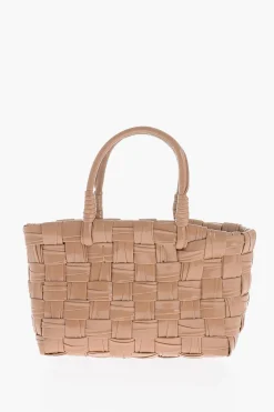 Outlet Borsa a Mano Lucida con Design Intrecciato Donna Borse A Mano
