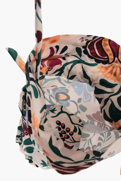 Best Borsa a Secchiello a Fantasia con Dettagli Volant Donna Borse A Spalla