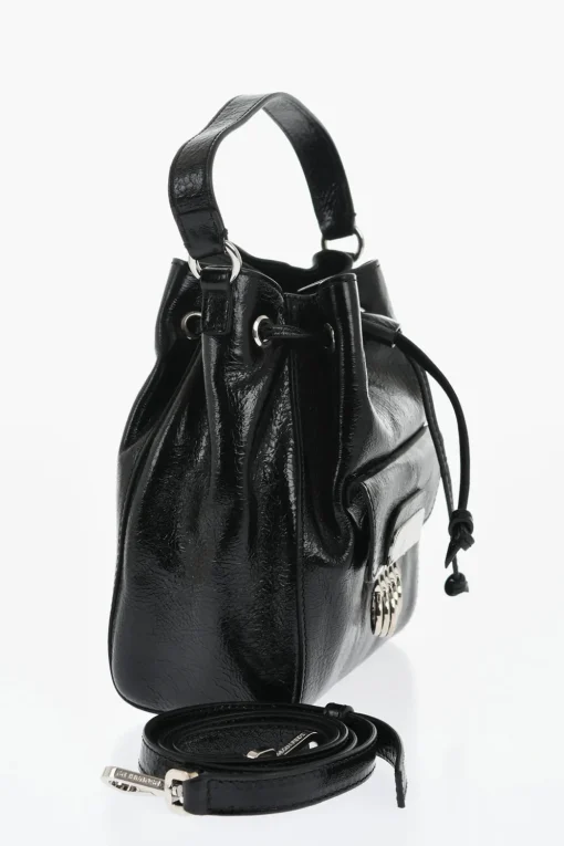 Online Borsa a Secchiello in Vernice con Dettaglio Metallico Donna Borse A Mano