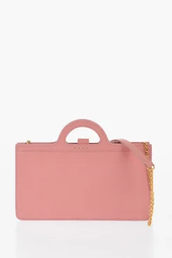 Borsa a Spalla in Pelle con Scomparti Interni Formato Card>Marni New