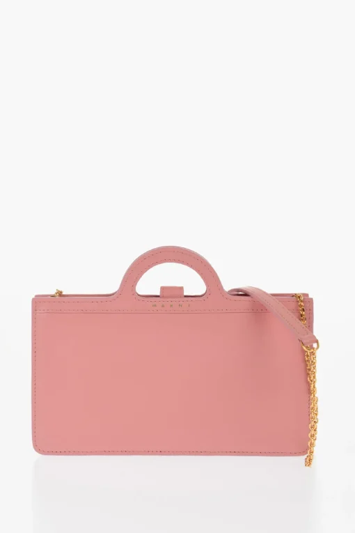Borsa a Spalla in Pelle con Scomparti Interni Formato Card>Marni New