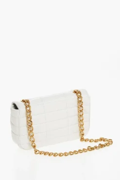 Borsa a Spalla in Pelle Trapuntata con Dettagli Dorati>Celine New