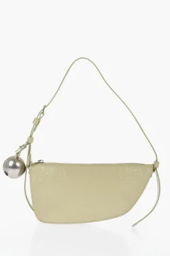Borsa a Spalla SHIELD SLING in Pelle Lucida con Charm Argentato>Burberry Fashion