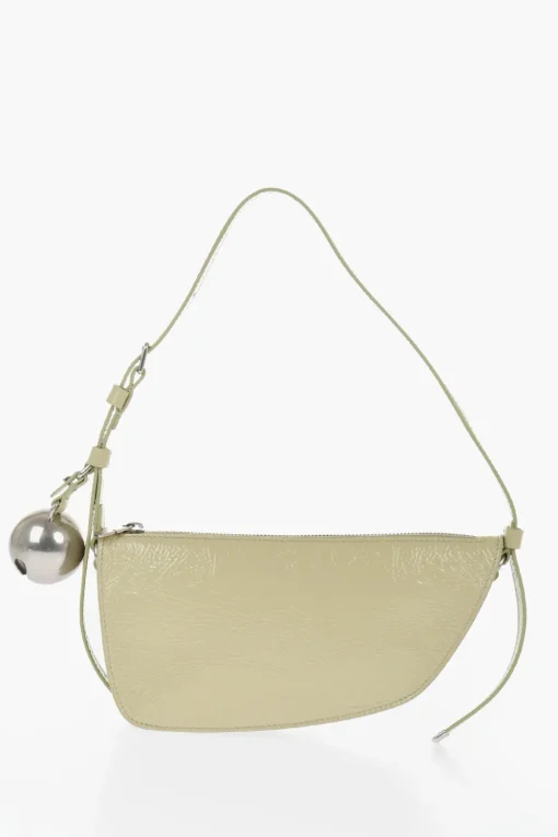 Borsa a Spalla SHIELD SLING in Pelle Lucida con Charm Argentato>Burberry Fashion