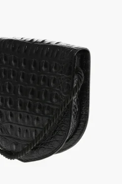 Borsa a Tracolla ECUSSON in Pelle Goffrata Effetto Coccodrillo>Celine Hot