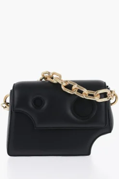 Clearance Borsa a Tracolla in Pelle con Dettagli Cut-Out e Catena Dorata Donna Borse A Spalla