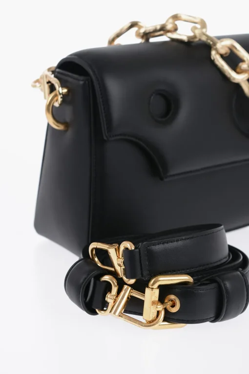 Clearance Borsa a Tracolla in Pelle con Dettagli Cut-Out e Catena Dorata Donna Borse A Spalla