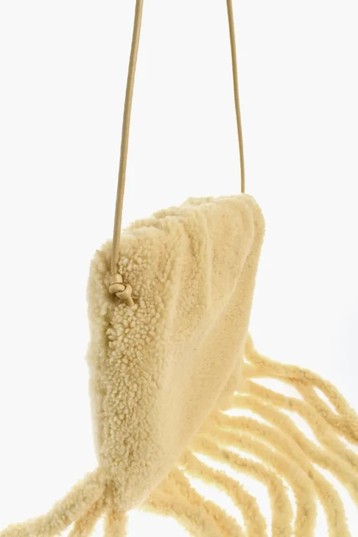Best Borsa a Tracolla THE CURLY FRINGE in Shearling Donna Borse A Spalla