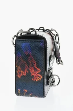 Borsa in Pelle Stampata Effetto Serpente con Dettaglio Metallico>Dsquared2 Outlet