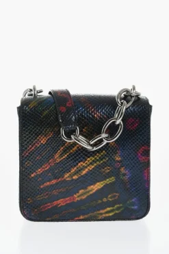 Borsa in Pelle Stampata Effetto Serpente con Dettaglio Metallico></noscript>Dsquared2 Outlet
