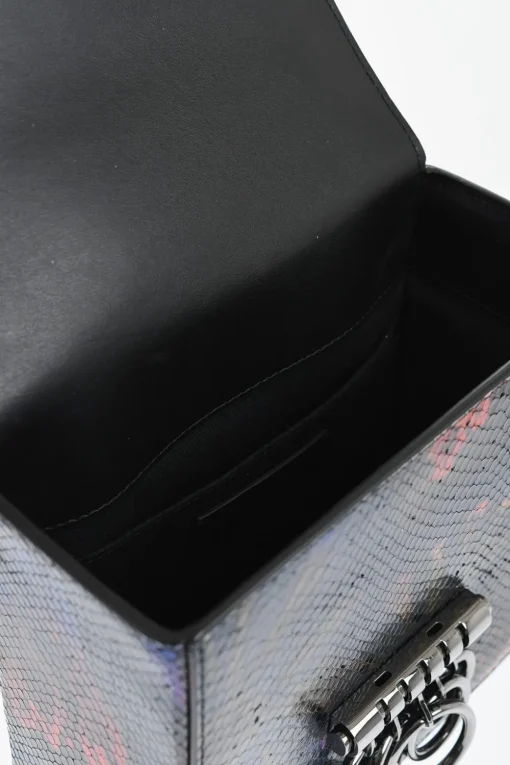 Borsa in Pelle Stampata Effetto Serpente con Dettaglio Metallico>Dsquared2 Outlet