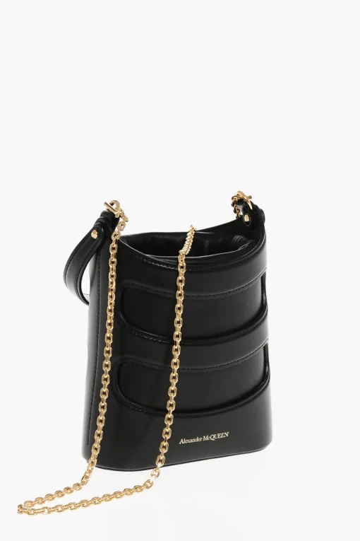 Fashion Borsa Mini a Secchiello THE RISE in Pelle con Tracolla Chain Donna Borse A Spalla
