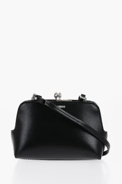 New Borsa Mini in Pelle a Tracolla con Chiusura Clip Clap Donna Borse A Spalla