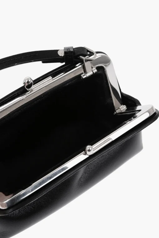 New Borsa Mini in Pelle a Tracolla con Chiusura Clip Clap Donna Borse A Spalla