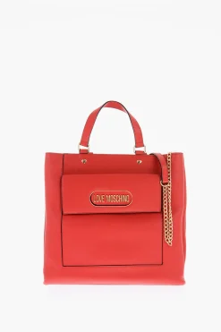 New Borsa Rettangolare in Ecopelle con Maxi Tasca a Toppa Donna Borse A Spalla|Borse A Mano