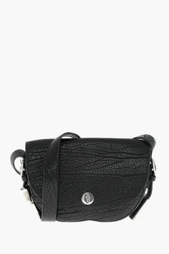Borsa Satchel in Pelle Martellata con Design Asimmetrico>Burberry Clearance