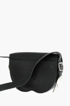 Borsa Satchel in Pelle Martellata con Design Asimmetrico>Burberry Clearance