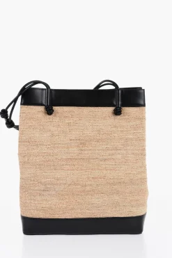 Borsa Shopping BASE in Rafia con Bordi in Pelle></noscript>Jil Sander New