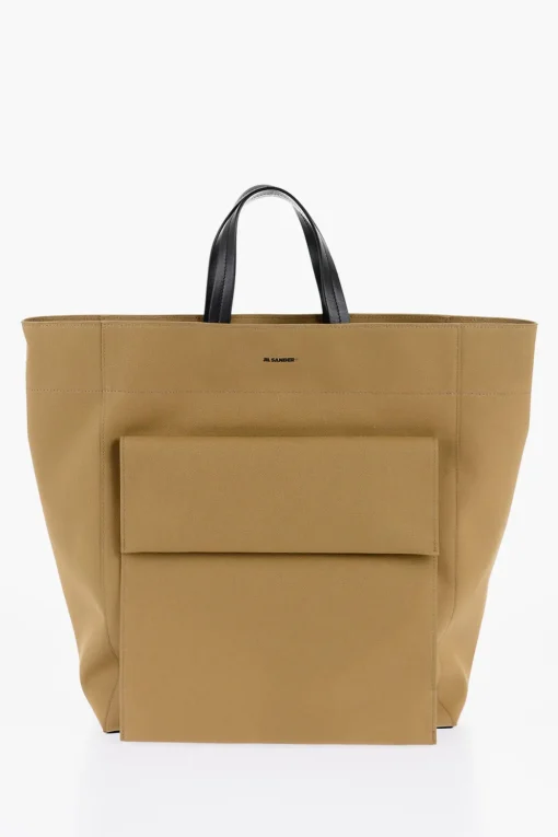 Borsa Shopping in Tela con Tasca Esterna>Jil Sander Best