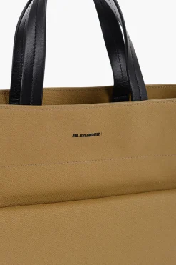 Borsa Shopping in Tela con Tasca Esterna>Jil Sander Best