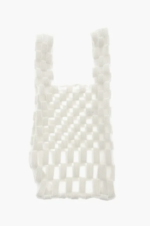 Fashion Borsa Tote a Quadri con Dettagli Semi-Trasparenti Donna Borse A Mano