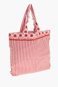 Outlet Borsa Tote BIGBAG in Canvas a Righe Awning Donna Borse A Mano
