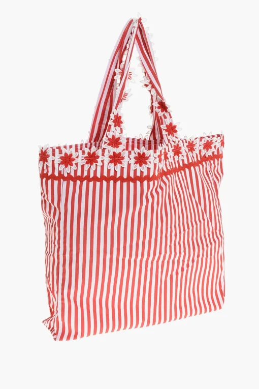 Outlet Borsa Tote BIGBAG in Canvas a Righe Awning Donna Borse A Mano