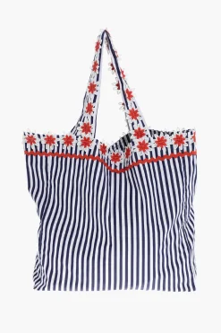Borsa Tote BIGBAG in Canvas a Righe Awning>Flora Sardalos Fashion