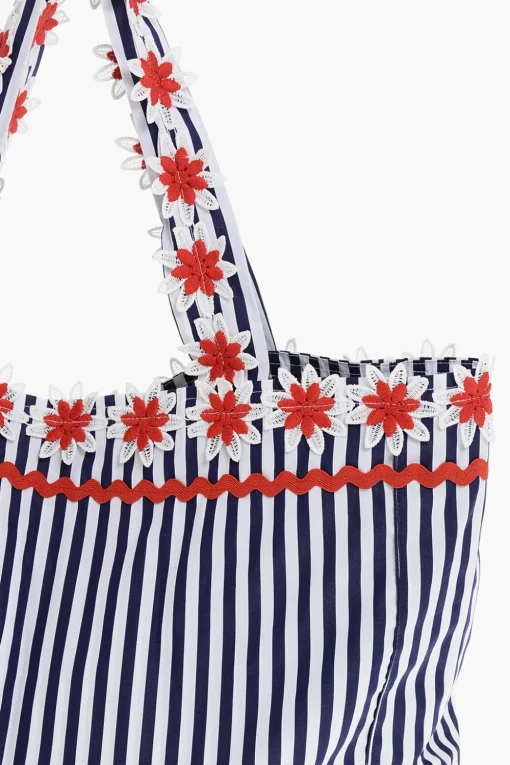 Borsa Tote BIGBAG in Canvas a Righe Awning>Flora Sardalos Fashion