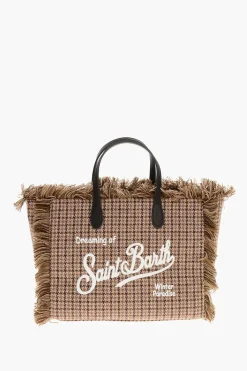 Online Borsa Tote COLETTE con Motivo Pied de Poule Donna Borse A Mano
