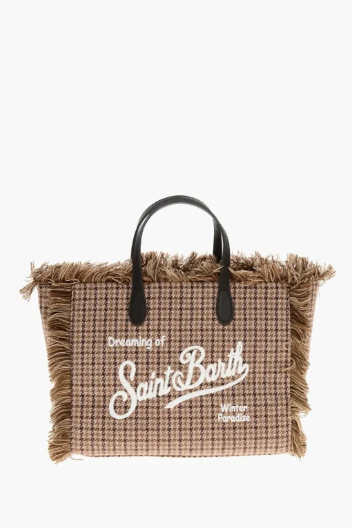 Online Borsa Tote COLETTE con Motivo Pied de Poule Donna Borse A Mano