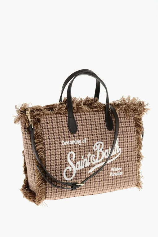 Online Borsa Tote COLETTE con Motivo Pied de Poule Donna Borse A Mano