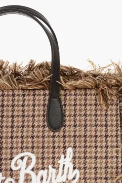 Online Borsa Tote COLETTE con Motivo Pied de Poule Donna Borse A Mano